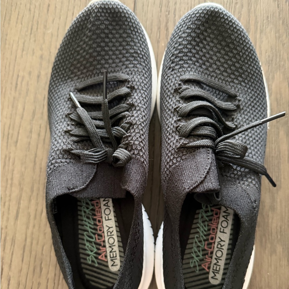 Skechers Charcoal Knit Athletic Shoes